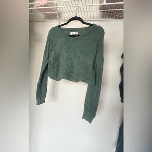 Fluffy green sweater
